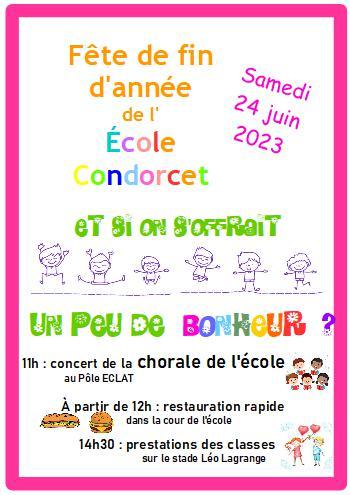 Affiche couleurs fete condorcet 2023 pr tableau numerique